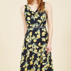 modcloth duly delighted dress in lemons